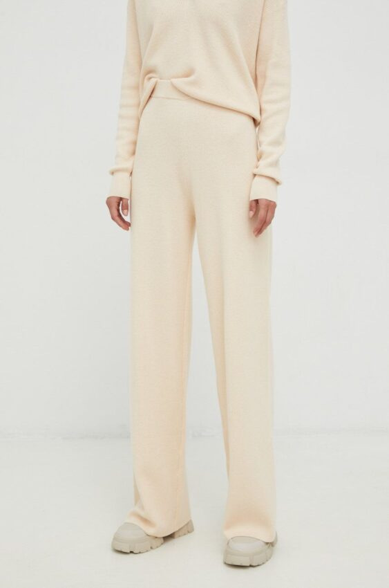 Kalhoty s příměsí vlny Calvin Klein dámské
