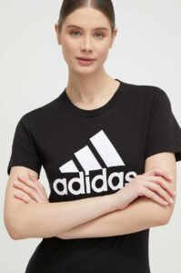 Bavlněné tričko adidas GL0722 černá