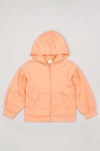 Dětská bavlněná mikina zippy oranžová barva
