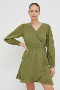 Bavlněné šaty Roxy zelená