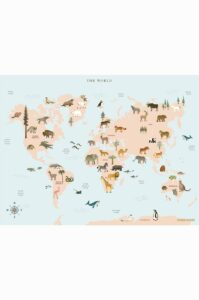 Vissevasse Plakát World Map Animal