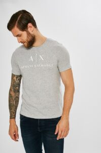 Tričko Armani Exchange šedá barva