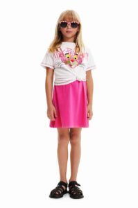 Dětské bavlněné tričko Desigual Pink