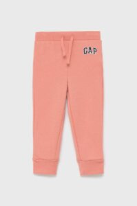 Dětské kalhoty GAP oranžová barva