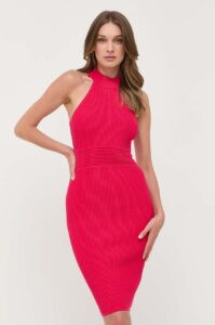 Šaty Guess MOCK růžová barva