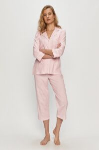 Bavlněné pyžamo Lauren Ralph Lauren růžová