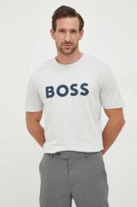Bavlněné tričko BOSS BOSS CASUAL šedá