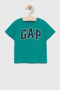 Dětské bavlněné tričko GAP zelená