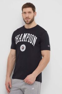 Bavlněné tričko Champion černá barva
