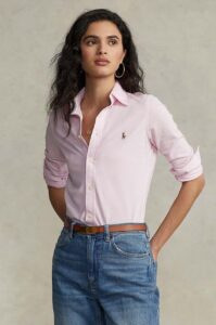 Bavlněná košile Polo Ralph Lauren růžová barva