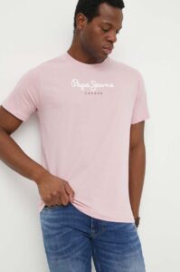 Bavlněné tričko Pepe Jeans Eggo růžová