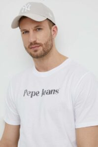 Bavlněné tričko Pepe Jeans CLIFTON bílá