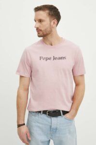 Bavlněné tričko Pepe Jeans CLIFTON růžová