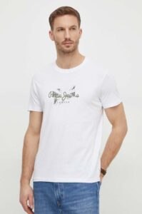 Bavlněné tričko Pepe Jeans Count bílá