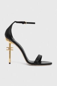 Kožené sandály Elisabetta Franchi černá
