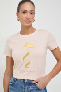 Bavlněné tričko Armani Exchange růžová
