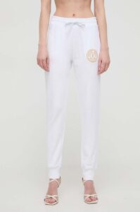 Bavlněné tepláky Versace Jeans Couture bílá