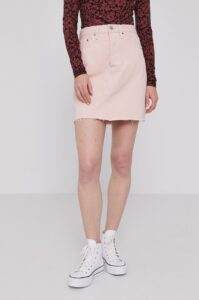 Džínová sukně Levi's růžová barva
