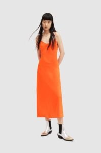 Šaty AllSaints Bryony oranžová