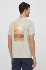 Bavlněné tričko Lindbergh béžová barva