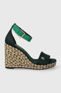 Sandály Tommy Hilfiger COLORFUL HIGH WEDGE SATIN