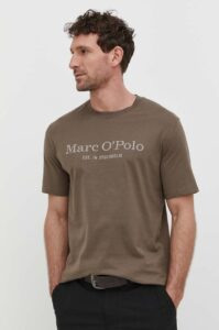 Bavlněné tričko Marc O'Polo hnědá